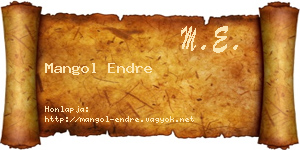 Mangol Endre névjegykártya